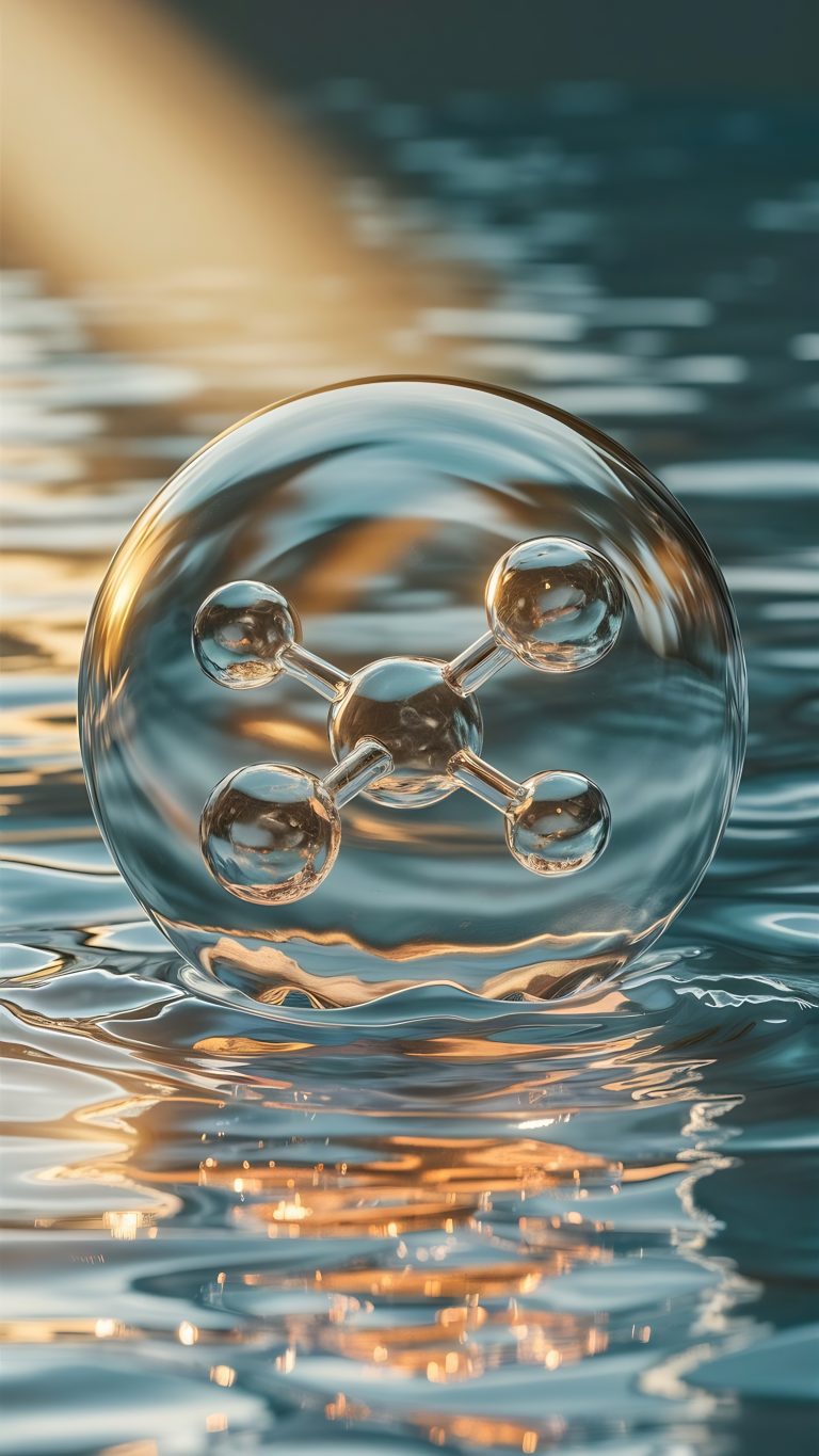kosmetische-essenz-flussige-blase-molekul-innerhalb-flussiger-blase-auf-wasser-hintergrund-3d-rendering